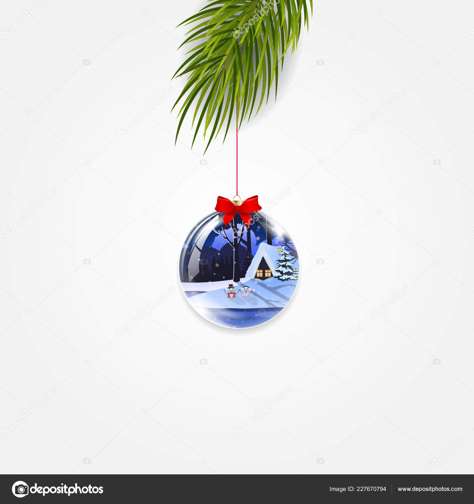 Branche Arbre Noël Avec Boule Noël Nouvel Décorées Avec