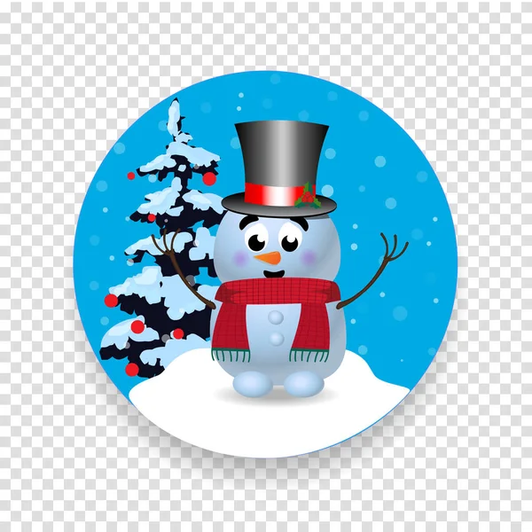 Noël Nouvelle Icône Signe Toute Année Avec Bonhomme Neige Personnage — Image vectorielle