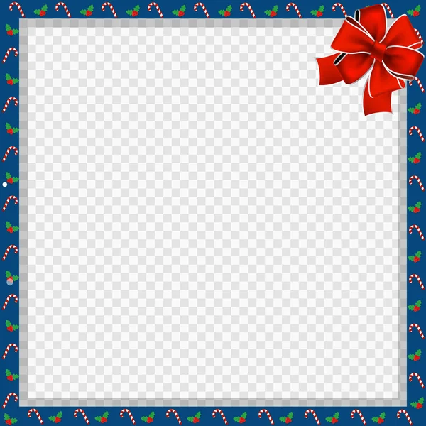 크리스마스 지팡이 바탕에 귀여운 크리스마스 테두리입니다 템플릿 프레임 스크랩북 — 스톡 벡터