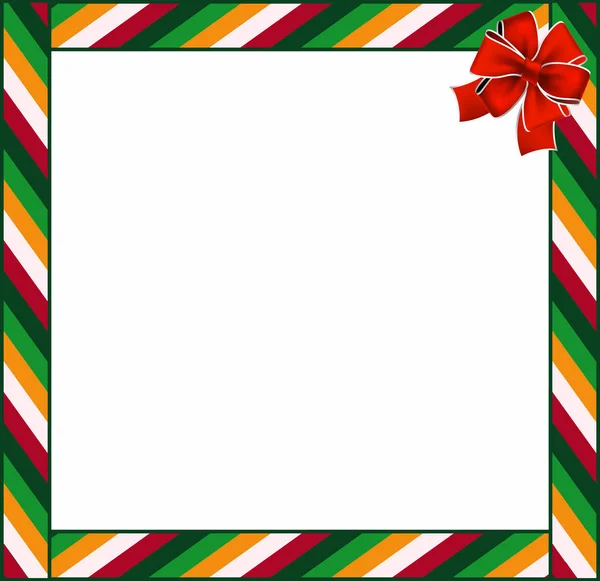 Bord Mignon Noël Nouvel Avec Ornement Rayures Colorées Arc Festif — Image vectorielle