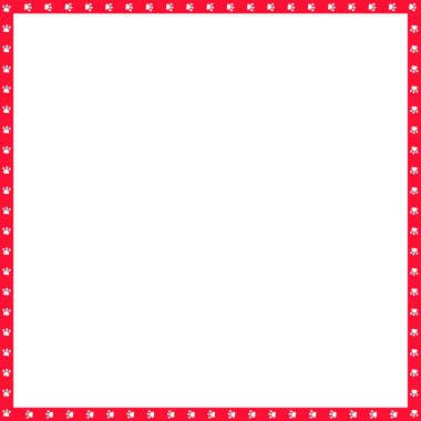 Şirin kare kırmızı ve beyaz fotoğraf çerçevesi hayvan pati izlerini beyaz arka plan üzerinde yapılmış. Şablon, sınır, çerçeve, poster, afiş, scrapbooking, karikatür hayvan kedi veya köpek pençeleri parça yürüyüş vektör.
