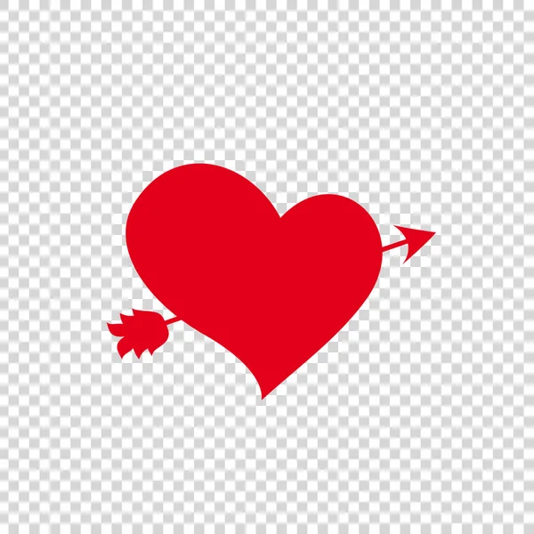 Червона Стрілка Крізь Значок Серця Любов Або Знак Знайомства День — стоковий вектор