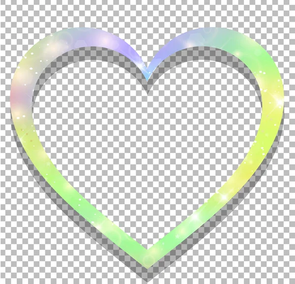 Μονόκερος Ουράνιο Τόξο Ματιών Καρδιά Σχήμα Καρέ Διαφανές Φόντο Kawaii — Διανυσματικό Αρχείο