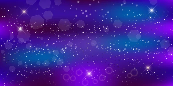 Vector Fantastic Galaxy Rectangle Background Blurred Glowing Circles Flowing Liquid — Stock Vector