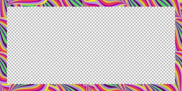 Ljusa Färgglada Rektangel Ram Med Abstrakt Mönster Sommaren Vågor Eller — Stock vektor