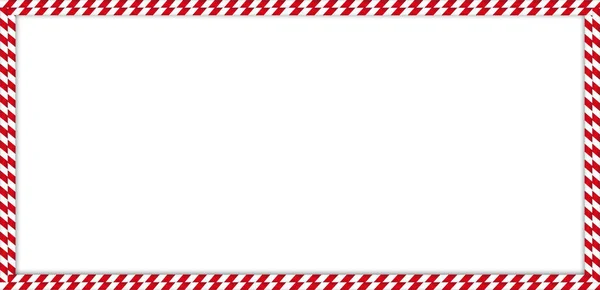 Jul Nyår Rektangel Candy Cane Ram Med Röd Och Vit — Stock vektor