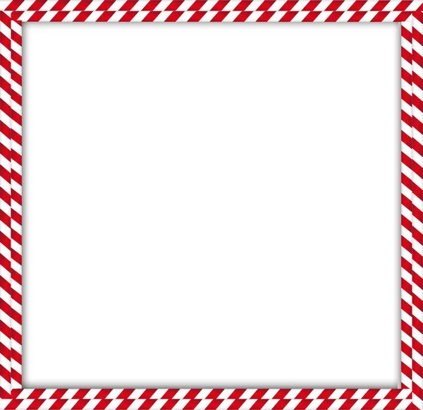 Weihnachten Neujahr Quadratischen Doppelten Zuckerrohr Fotorahmen Mit Rot Weiß Gestreiften — Stockvektor