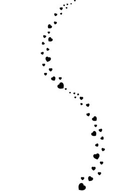 Siyah siluet glamour romantik aşk düğün ve Sevgililer küçük resimlerle kalp konfeti dalga veya akış. Tebrik kartı sınır, çerçeve şenlikli tasarım için beyaz arka plan üzerinde birçok uçan kalpler.