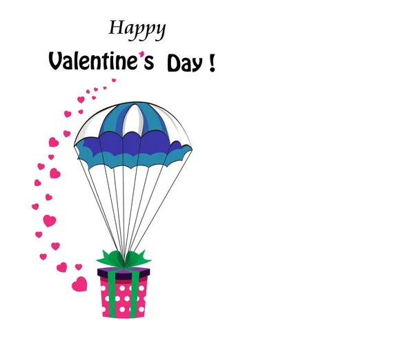 Happy Valentine Day Greeting Card Space Text Cute Cartoon Gift — Stock Photo, Image