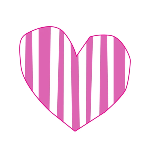 귀여운 분홍색 배경에 스트라이프 스티커를 발렌타인의 결혼식 스크랩북 디자인 인사말에 — 스톡 사진