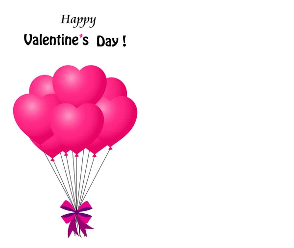 Поздравительная Открытка День Святого Валентина Кучей Розовых Шаров Форме Сердца — стоковое фото