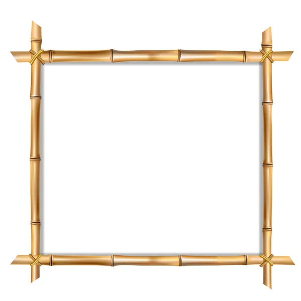 Kwadrat Brązowe Drewniane Ramki Wykonane Realistyczne Brązowy Bambusa Puste Miejsce — Zdjęcie stockowe