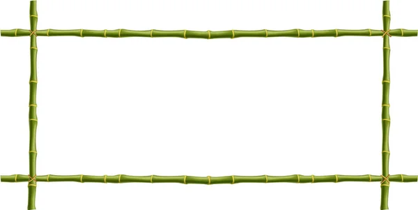 Träram Grön Bambupinnar Med Plats För Text Eller Bild Mockup — Stockfoto