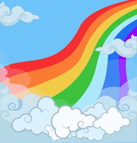Kreslený Obrázek Světlé Barevné Baby Rainbow Magické Krajiny Fantazie Zatažené — Stock fotografie