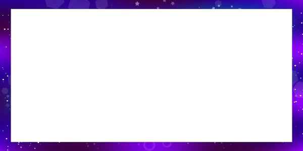 コピー スペースで白い背景に分離された幻想的な銀河四角形の境界線 紫ネオン魔法のバナー 夜星空フレーム 不思議な光の効果 ビルボード ポスター テンプレート — ストック写真