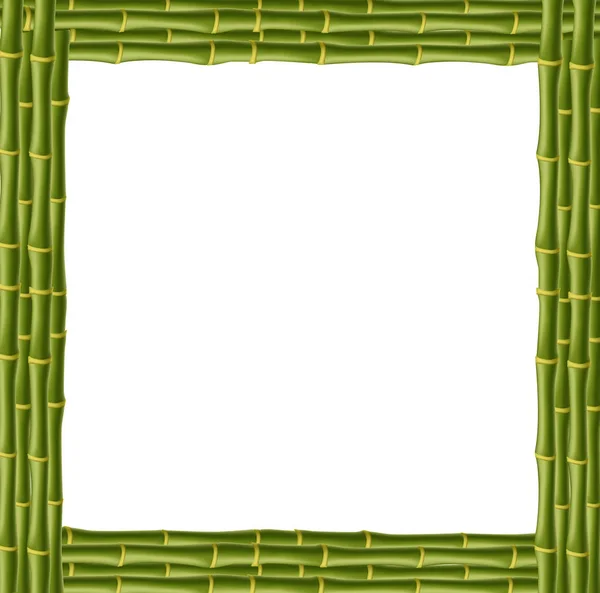 Fyrkantig Grön Trä Kant Stomme Tillverkad Realistiska Bambu Stjälkar Med — Stockfoto