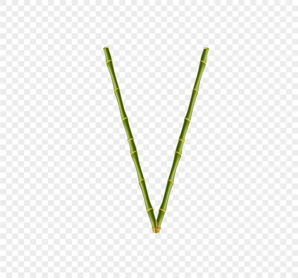 Alfabeto Bambú Vectorial Letra Mayúscula Hecha Palos Bambú Verdes Realistas — Archivo Imágenes Vectoriales