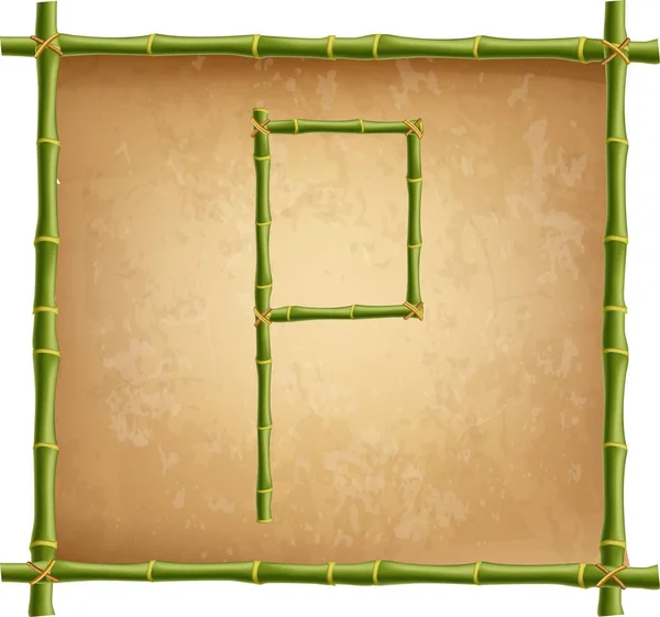 Alfabeto Bambú Vectorial Letra Mayúscula Hecha Palos Realistas Bambú Verde — Archivo Imágenes Vectoriales