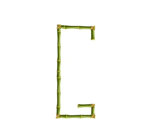 대나무 알파벳입니다 현실적인 대나무로 막대기 배경에 폴란드 텍스트 메시지를 만들기 — 스톡 벡터