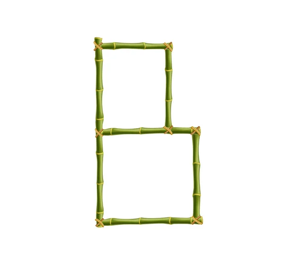 Vector Bambu Alfabetet Huvudstaden Bokstaven Gjorda Realistiska Grön Bambu Pinnar — Stock vektor