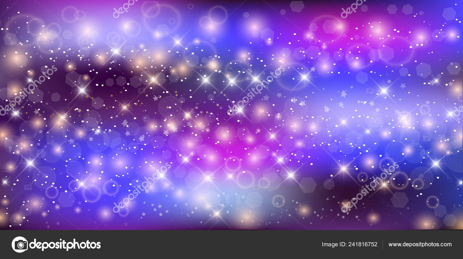 Fantastic Galaxy Rectangle Background Blurred Glowing Circles