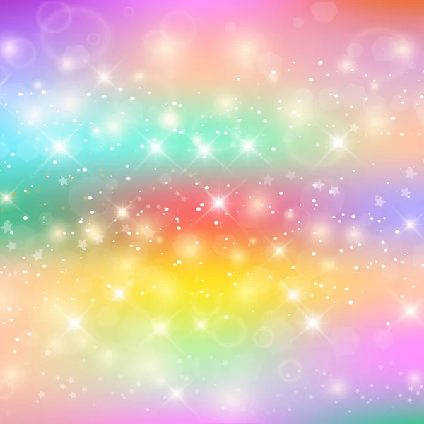 Einhorn Regenbogen Hintergrund Holographischer Himmel Pastellfarbe Helles Meerjungfrauenmuster Prinzessinnenfarben Illustration — Stockfoto