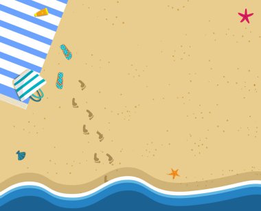 Dalga deniz ve kum Beach kare afiş, kopya alanı