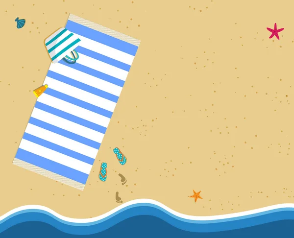 Sfondo tropicale spiaggia di sabbia con spazio di copia — Vettoriale Stock