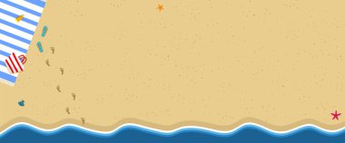 Üstten Görünüm egzotik boş Sandy Beach ile dalga deniz