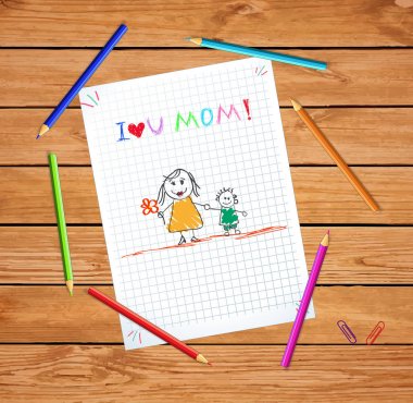 Seni seviyorum anne. Oğul ve Anne Tebrik Çocuk Kartı