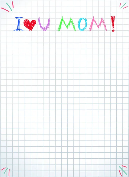 I Love You Mom. Isolated Happy Mothers Day Quote — Stock Photo, Image