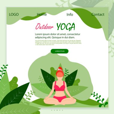 Açık Hava Yogası. Genç Kadın Doğa Üzerinde Asana Yapıyor.