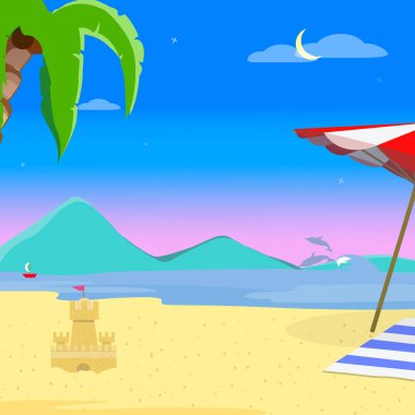 Summer Beach Arka Plan ve Akşam Manzara