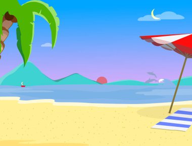 Summer Beach Arka Plan ve Akşam Manzara