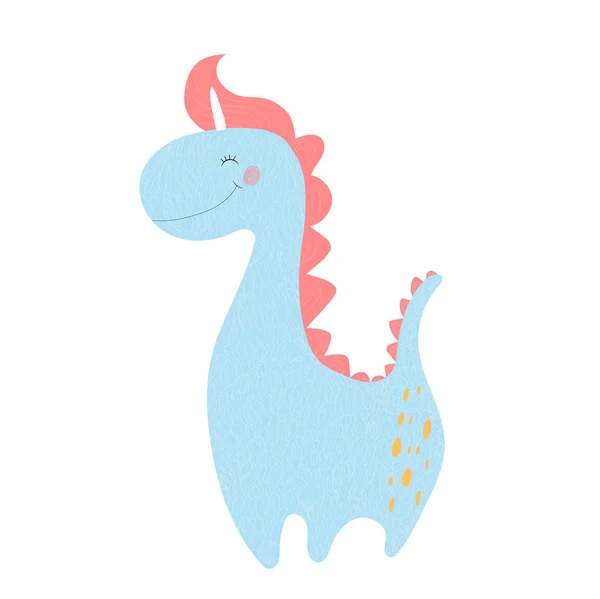 Schattige dinosaurus Eenhoorn baby print Dino met hoorn — Stockvector