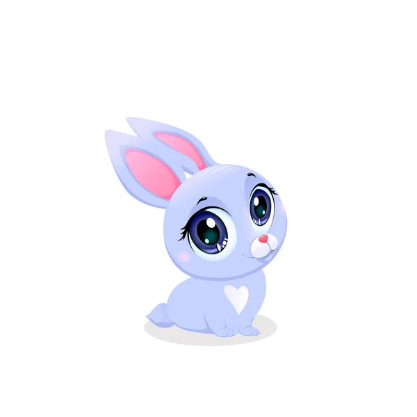 Petit lapin de Pâques avec Kawaii Big Eyes — Image vectorielle