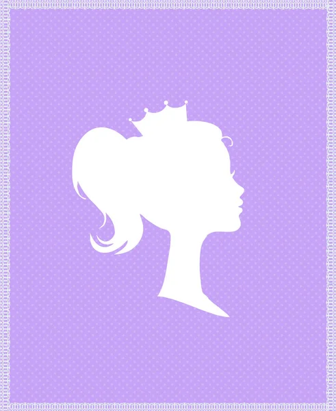 Prinzessin oder Königin Profil Silhouette mit Krone — Stockvektor