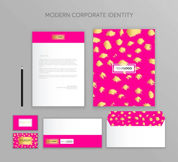 Corporate Identity Business Set Modern Stationery Template Design Documentation Business — Stock Vector