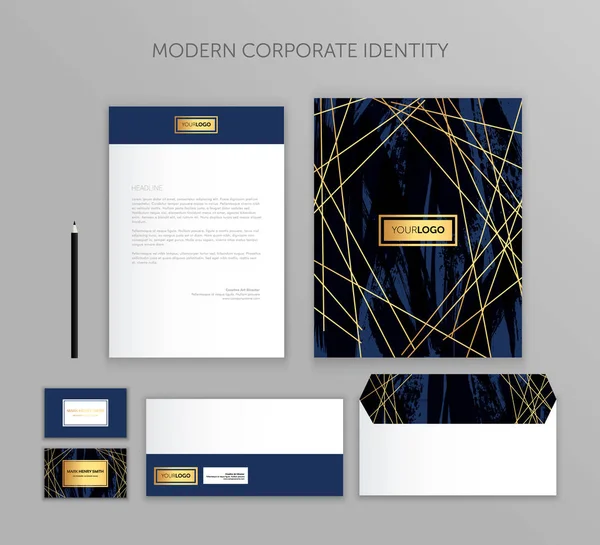 Corporate Identity Business Gesetzt Modernes Design Von Schreibwaren Vorlagen Dokumentation — Stockvektor