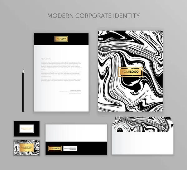 Corporate Identity Business Set Modern Stationery Template Design Documentation Business — Stock Vector
