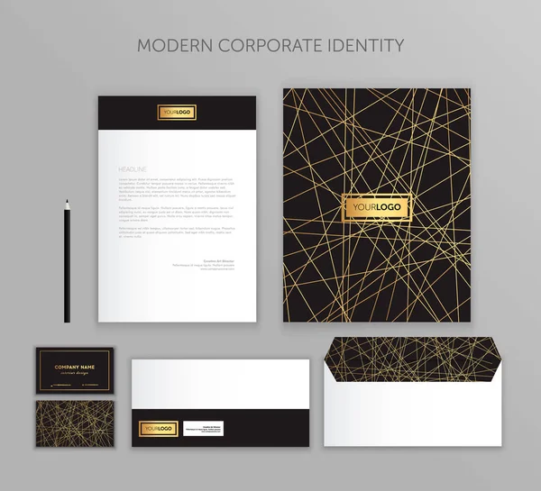 Corporate identity business set. Modern stationery template design. Documentation for business. — Stock Vector