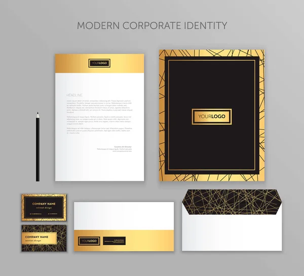 Corporate Identity Business gesetzt. modernes Design von Schreibwaren-Vorlagen. Dokumentation für Unternehmen. — Stockvektor