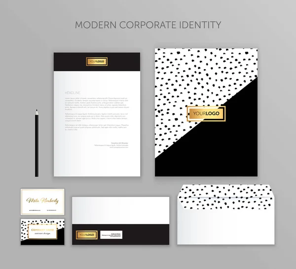 Corporate identity business set. Modern stationery template design. Documentation for business. — Stock Vector