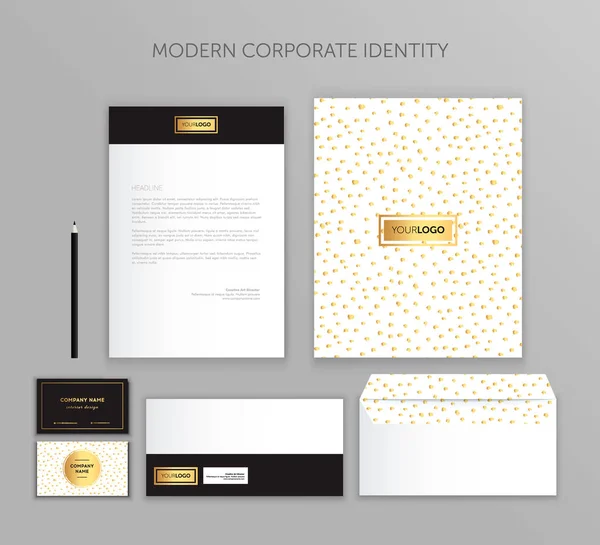 Conjunto de negocio de identidad corporativa. Diseño moderno de plantillas de papelería. Documentación para las empresas . — Vector de stock