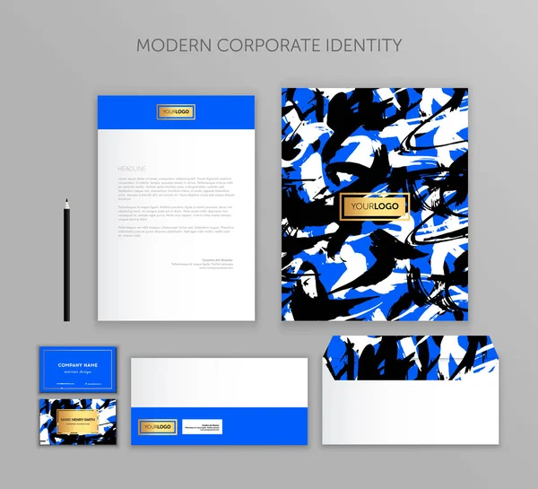 Conjunto de negocio de identidad corporativa. Diseño moderno de plantillas de papelería. Documentación para las empresas . — Vector de stock