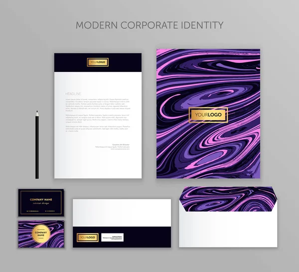 Corporate identity business set. Modern stationery template design. Documentation for business. — Stock Vector