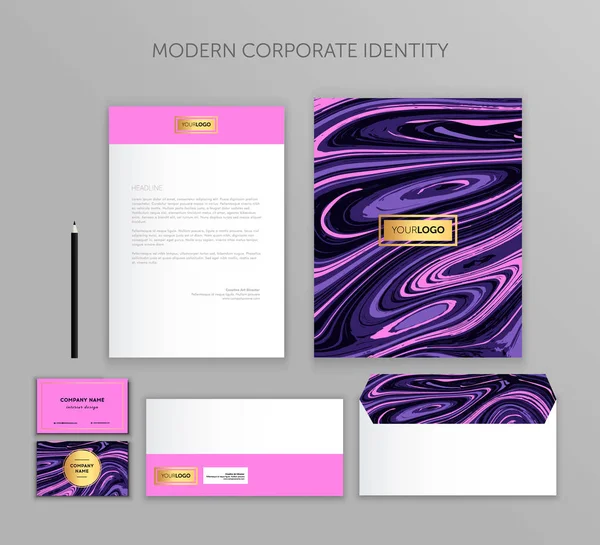 Kurumsal Kimlik iş kümesi. Modern ileti örneği şablon tasarım. İş için belgeler.