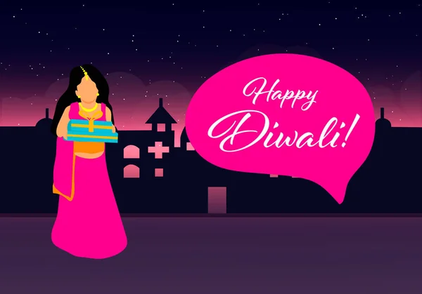 Modèle de festival créatif Diwali Design. Joyeux Diwali. Festival indien traditionnel — Image vectorielle