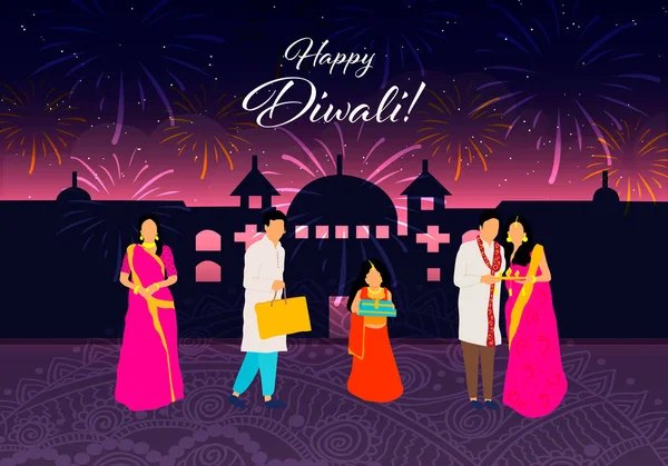 Modèle de festival créatif Diwali Design. Joyeux Diwali. Festival indien traditionnel — Image vectorielle