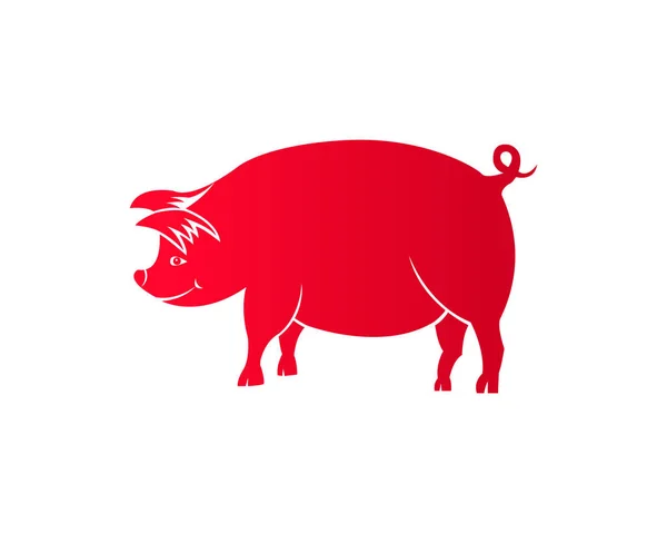 Chinese Zodiac Sign Year of Pig, Red paper cut pig, Happy Chinese New Year 2019 - Stok Vektor